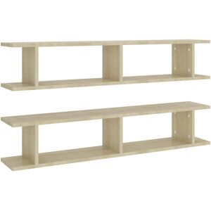 vidaXL 2x Sonoma Oak Wall Shelves - Wall Shelf 2 pcs vidaXL 2x Sonoma Oak Wall Shelves - Wall Shelf 2 pcs