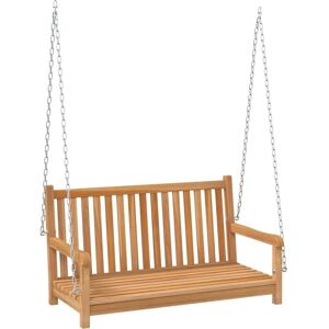 vidaXL Solid Teak Wood Swing Bench Outdoor Terrace Wooden Swing Seat Chair vidaXL Solid Teak Wood Swing Bench Outdoor Terrace Wooden Swing Seat Chair