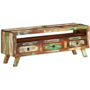 vidaXL Multi-Colored Reclaimed Wood TV Cabinet 110x30x40cm - TV Cabinet vidaXL Multi-Colored Reclaimed Wood TV Cabinet 110x30x40cm - TV Cabinet