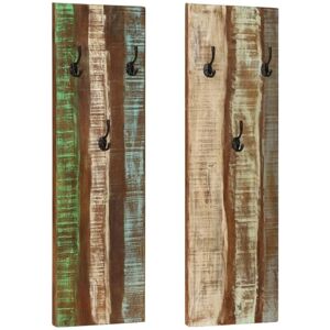 vidaXL Wall-mounted Coat Rack 2 pcs Solid Reclaimed Wood Vintage Style - Wall-mounted Coat Rack vidaXL Wall-mounted Coat Rack 2 pcs Solid Reclaimed Wood Vintage Style - Wall-mounted Coat Rack