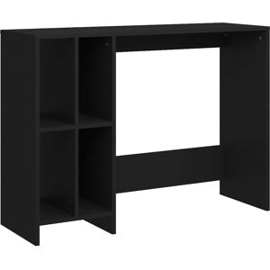 vidaXL Schwarzer Holzwerkstoff-Schreibtisch - Schreibtisch mit Regalen vidaXL Schwarzer Holzwerkstoff-Schreibtisch - Schreibtisch mit Regalen