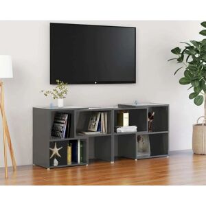 vidaXL 808358 Grey High Gloss TV Cabinet - TV cabinet vidaXL 808358 Grey High Gloss TV Cabinet - TV cabinet