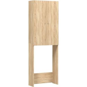 vidaXL Sonoma Oak Bathroom Laundry Room Cupboard Shelf - Washing Machine Cabinet vidaXL Sonoma Oak Bathroom Laundry Room Cupboard Shelf - Washing Machine Cabinet