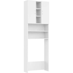 vidaXL White Washing Machine Cabinet - Sturdy, 9 Compartments vidaXL White Washing Machine Cabinet - Sturdy, 9 Compartments