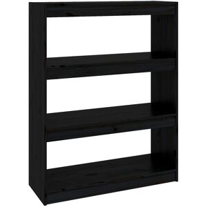 vidaXL Schwarzes Kiefernholz Bücherregal - Raumteiler, Wohnzimmermöbel vidaXL Schwarzes Kiefernholz Bücherregal - Raumteiler, Wohnzimmermöbel