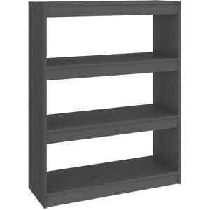 vidaXL Bücherregal/Raumteiler Grau - 80x30x135,5 cm - Massiv Kiefer vidaXL Bücherregal/Raumteiler Grau - 80x30x135,5 cm - Massiv Kiefer