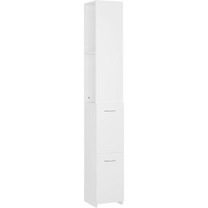 vidaXL Bathroom Cabinet White Engineered Wood Washroom Furniture Cupboard Rack - Bathroom Cabinet vidaXL Bathroom Cabinet White Engineered Wood Washroom Furniture Cupboard Rack - Bathroom Cabinet