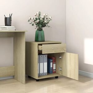 vidaXL Sonoma Oak Rolling Cabinet - Storage Furniture vidaXL Sonoma Oak Rolling Cabinet - Storage Furniture