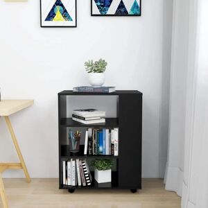 vidaXL Black Rolling Cabinet - Modern Storage Solution vidaXL Black Rolling Cabinet - Modern Storage Solution