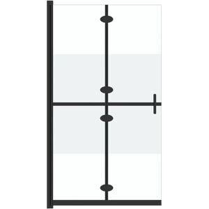 vidaXL Foldable Walk-in Shower Wall Half Frosted ESG Glass Shower - Shower Wall vidaXL Foldable Walk-in Shower Wall Half Frosted ESG Glass Shower - Shower Wall