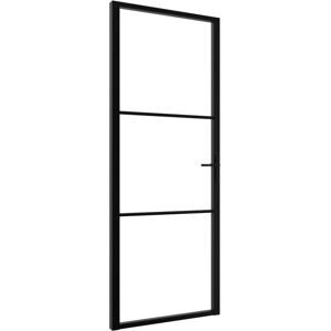 vidaXL Interior Door ESG Glass Aluminium Black - Interior Door vidaXL Interior Door ESG Glass Aluminium Black - Interior Door