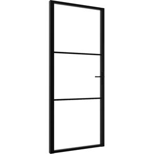 vidaXL Interior Door Black - 93x201.5 cm - Modern Glass & Aluminium Door vidaXL Interior Door Black - 93x201.5 cm - Modern Glass & Aluminium Door