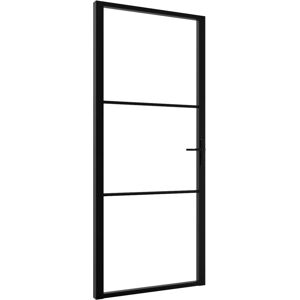 vidaXL Puerta interior ESG Vidrio y Aluminio Negro - Puerta Interior vidaXL Puerta interior ESG Vidrio y Aluminio Negro - Puerta Interior