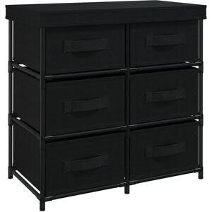 vidaXL Storage Cabinet 6 Drawers Steel Black vidaXL Storage Cabinet 6 Drawers Steel Black