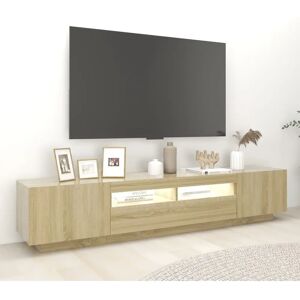 vidaXL TV cabinet with LED lights Sonoma oak 200x35x40 cm - TV cabinet vidaXL TV cabinet with LED lights Sonoma oak 200x35x40 cm - TV cabinet