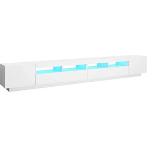 vidaXL White TV Cabinet with LED Lights 300x35x40cm - TV Stand vidaXL White TV Cabinet with LED Lights 300x35x40cm - TV Stand