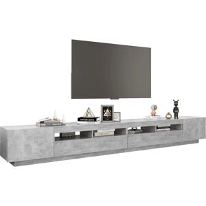 vidaXL TV Cabinet with LED Lights Concrete Grey 300x35x40 cm - TV Cabinet vidaXL TV Cabinet with LED Lights Concrete Grey 300x35x40 cm - TV Cabinet