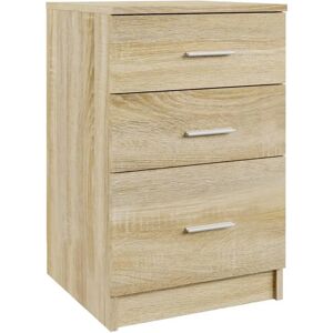 VidaXL Smoked Oak Bed Cabinet - Engineered Wood Storage Nightstand VidaXL Smoked Oak Bed Cabinet - Engineered Wood Storage Nightstand