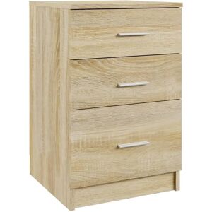 VidaXL Smoked Oak Bed Cabinet - Engineered Wood Storage Nightstand VidaXL Smoked Oak Bed Cabinet - Engineered Wood Storage Nightstand