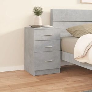 vidaXL 40x40x63 cm Concrete Grey Bed Cabinet Engineered Wood - Bed Cabinet vidaXL 40x40x63 cm Concrete Grey Bed Cabinet Engineered Wood - Bed Cabinet