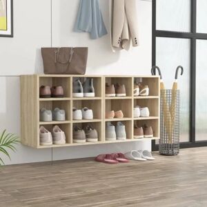 vidaXL Sonoma Oak 52.5x30x50 cm Shoe Cabinet - Wall Mounted Storage vidaXL Sonoma Oak 52.5x30x50 cm Shoe Cabinet - Wall Mounted Storage