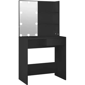 vidaXL Black LED Makeup Table with Storage & USB vidaXL Black LED Makeup Table with Storage & USB