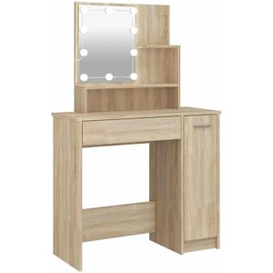 vidaXL Sonoma oak LED Dressing Table - Dressing Table vidaXL Sonoma oak LED Dressing Table - Dressing Table