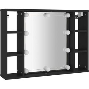 vidaXL Wall-mounted Mirror Cabinet with LED Black - Mirror Cabinet vidaXL Wall-mounted Mirror Cabinet with LED Black - Mirror Cabinet