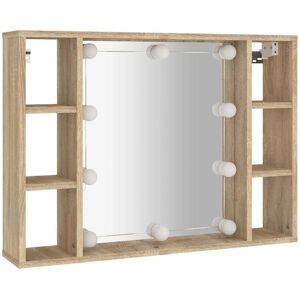 vidaXL Sonoma eiken LED Wandspiegelkast met 3 vakken vidaXL Sonoma eiken LED Wandspiegelkast met 3 vakken