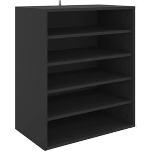 vidaXL Shoe Cabinet Black 60x35x70 cm Engineered Wood - Shoe Cabinet vidaXL Shoe Cabinet Black 60x35x70 cm Engineered Wood - Shoe Cabinet