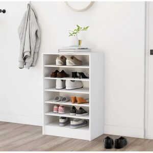 vidaXL White Shoe Cabinet - 7 Shelves - Modern Design vidaXL White Shoe Cabinet - 7 Shelves - Modern Design