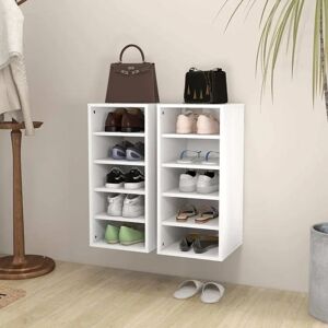 vidaXL White 2x Shoe Cabinets - Shoe Storage Organizer Rack Shelf vidaXL White 2x Shoe Cabinets - Shoe Storage Organizer Rack Shelf