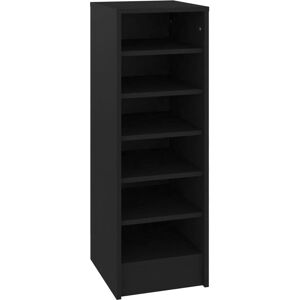 vidaXL Black Wall-Mounted Shoe Cabinet - 6 Compartments vidaXL Black Wall-Mounted Shoe Cabinet - 6 Compartments