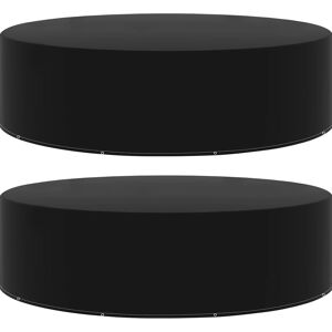 vidaXL Black Garden Furniture Cover Set - 2 pcs, 10 Eyelets, 205x90 cm - Garden Furniture vidaXL Black Garden Furniture Cover Set - 2 pcs, 10 Eyelets, 205x90 cm - Garden Furniture