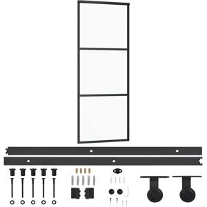 vidaXL Schuifdeur met beslag ESG Glas aluminium - Schuifdeur vidaXL Schuifdeur met beslag ESG Glas aluminium - Schuifdeur