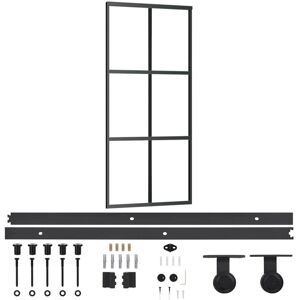 vidaXL Schuifdeur met beslag ESG glas aluminium - Schuifdeur vidaXL Schuifdeur met beslag ESG glas aluminium - Schuifdeur