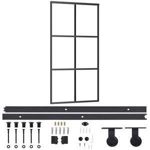 vidaXL Schuifdeur met hardware set ESG glas & aluminium - Schuifdeur systeem vidaXL Schuifdeur met hardware set ESG glas & aluminium - Schuifdeur systeem