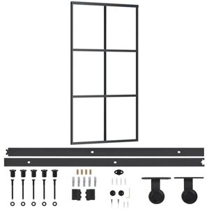 vidaXL Schiebetür mit Beschlagset ESG Glas & Aluminium - Schiebetürsystem vidaXL Schiebetür mit Beschlagset ESG Glas & Aluminium - Schiebetürsystem