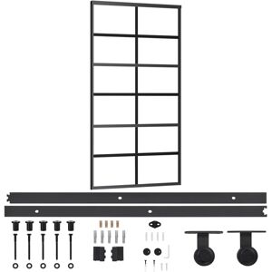 vidaXL Sliding Door with Hardware Set ESG Glass&Aluminium - Sliding Door System vidaXL Sliding Door with Hardware Set ESG Glass&Aluminium - Sliding Door System
