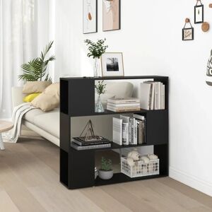 vidaXL Book Cabinet Room Divider Black 3 Compartments - Bookcase vidaXL Book Cabinet Room Divider Black 3 Compartments - Bookcase