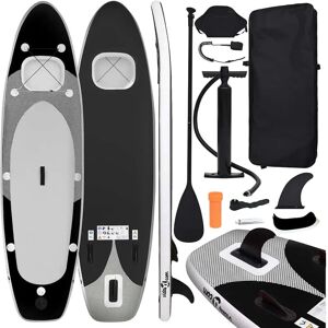 vidaXL Inflatable Paddle Board Set - 300x76x10 cm - Black - SUP vidaXL Inflatable Paddle Board Set - 300x76x10 cm - Black - SUP