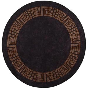 vidaXL Rug Washable Black and Gold - 120 cm Anti Slip Floor Carpet vidaXL Rug Washable Black and Gold - 120 cm Anti Slip Floor Carpet