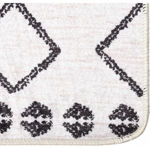 vidaXL Black and White Washable Rug - Non-slip Floor Mat - Home Decor vidaXL Black and White Washable Rug - Non-slip Floor Mat - Home Decor