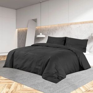 vidaXL Black Microfiber Bedding Set - Duvet Cover 200x220 cm vidaXL Black Microfiber Bedding Set - Duvet Cover 200x220 cm