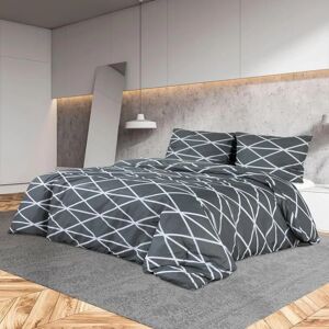 vidaXL Grijze Katoenen Duvethoes Set 155x220cm + 80x80cm vidaXL Grijze Katoenen Duvethoes Set 155x220cm + 80x80cm