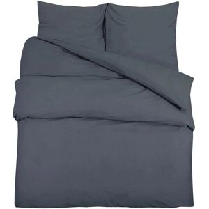 vidaXL 225 x 220 cm + 50 x 75 cm Ensemble de housse de couette coton anthracite vidaXL 225 x 220 cm + 50 x 75 cm Ensemble de housse de couette coton anthracite