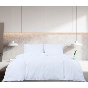 vidaXL 140x200cm + 60x70cm White Cotton Duvet Cover Set vidaXL 140x200cm + 60x70cm White Cotton Duvet Cover Set