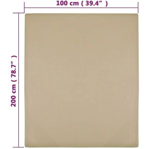 vidaXL 100x200 cm Jersey Fitted Sheet Cotton Bedding - Fitted Sheet vidaXL 100x200 cm Jersey Fitted Sheet Cotton Bedding - Fitted Sheet