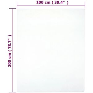 vidaXL Fitted Sheet 2 pcs White 100x200 cm Cotton Bedding - Fitted Sheet vidaXL Fitted Sheet 2 pcs White 100x200 cm Cotton Bedding - Fitted Sheet