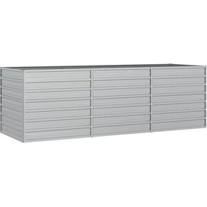 vidaXL Garden Raised Bed 240 cm Galvanized Steel Silver - Garden Raised Bed vidaXL Garden Raised Bed 240 cm Galvanized Steel Silver - Garden Raised Bed